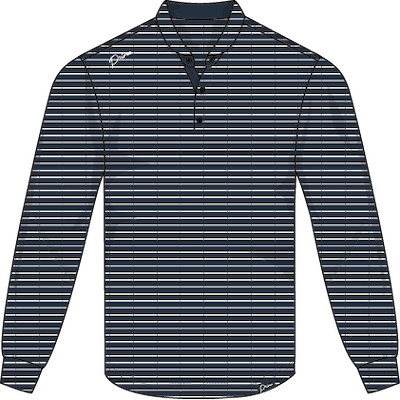 Men's Long Sleeve Blade Polo | Shipping Spring 2027 (Navy Stripe)